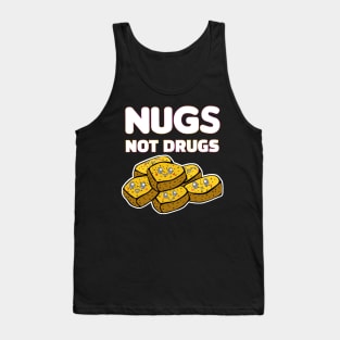 Nugs Not Drugs Black Yellow Illustrated Nuggets Kawaii Face Tank Top